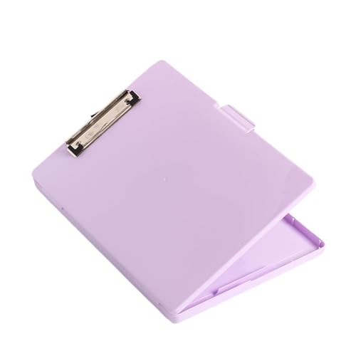 ZHOUXYFDC Dokumentenbox Tragbare A4-Klemmbretter, Dateiordnerbox, stabiles Plattenclip-Design, multifunktional zur effizienten Papieraufbewahrung for Studentenwerkzeuge(Purple) von ZHOUXYFDC