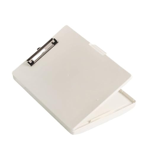 ZHOUXYFDC Dokumentenbox Tragbare A4-Klemmbretter, Dateiordnerbox, stabiles Plattenclip-Design, multifunktional zur effizienten Papieraufbewahrung for Studentenwerkzeuge(White) von ZHOUXYFDC