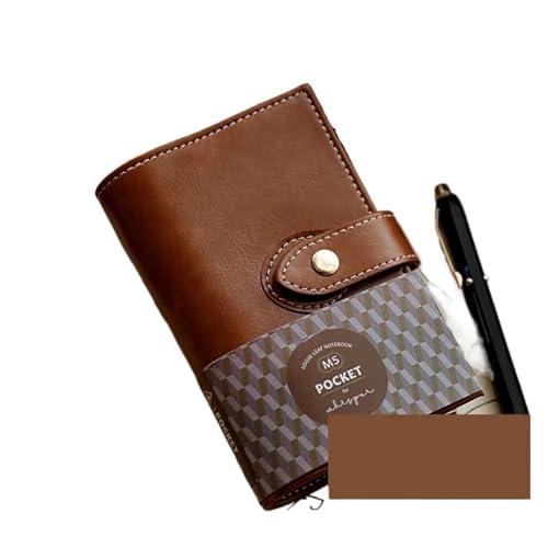 ZHOUXYFDC Notizblock 2 stücke Lose-blatt-notizbuch Faux Leder Lose-blatt Reisenden Notebook Planer Journal Schule Büro Schreibwaren(M5 A8 Brown) von ZHOUXYFDC