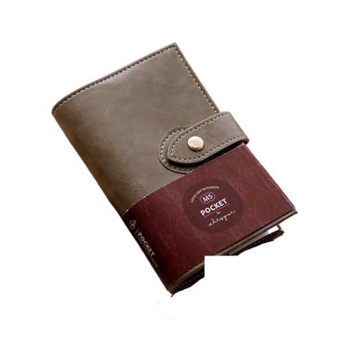 ZHOUXYFDC Notizblock 2 stücke Lose-blatt-notizbuch Faux Leder Lose-blatt Reisenden Notebook Planer Journal Schule Büro Schreibwaren(M5 A8 Gray) von ZHOUXYFDC