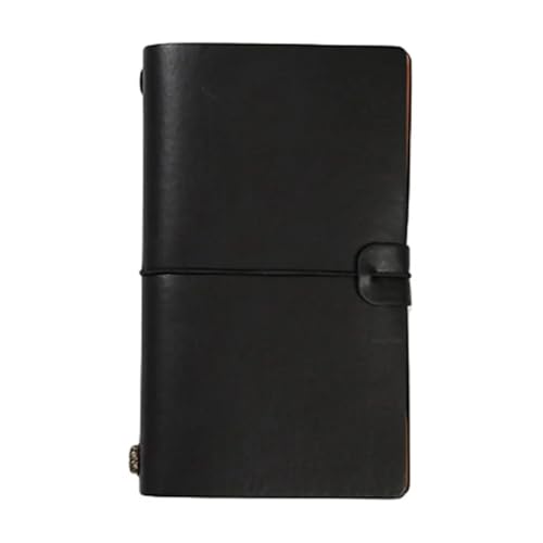 ZHOUXYFDC Notizblock 3 stücke PU Leder Lose Blatt Notebook Reisenden Journal Tagebuch Tragbare Reise Notizblock Tagebuch Notebook Stift Halter Rekord Buch Schreibwaren(Black,M) von ZHOUXYFDC
