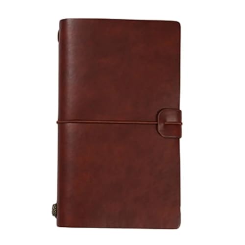 ZHOUXYFDC Notizblock 3 stücke PU Leder Lose Blatt Notebook Reisenden Journal Tagebuch Tragbare Reise Notizblock Tagebuch Notebook Stift Halter Rekord Buch Schreibwaren(Brown Red,S) von ZHOUXYFDC