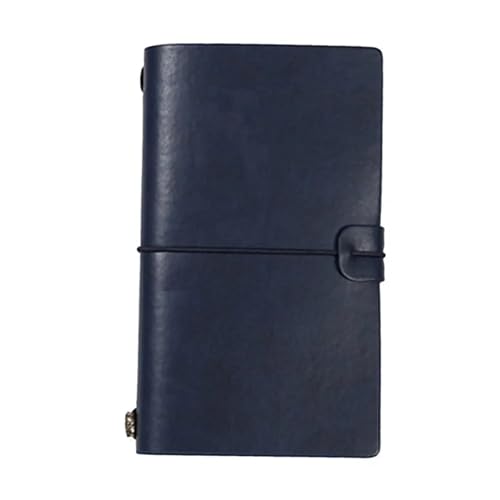 ZHOUXYFDC Notizblock 3 stücke PU Leder Lose Blatt Notebook Reisenden Journal Tagebuch Tragbare Reise Notizblock Tagebuch Notebook Stift Halter Rekord Buch Schreibwaren(Dark Blue,M) von ZHOUXYFDC