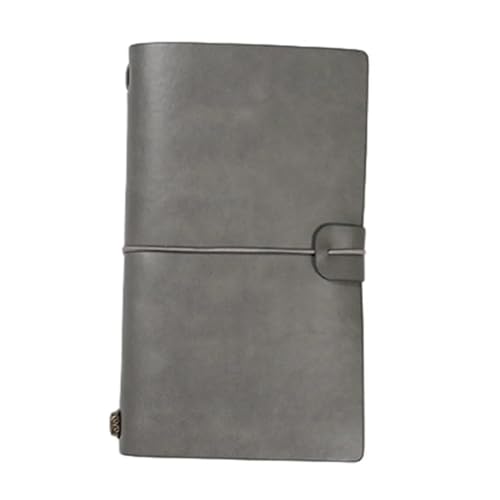 ZHOUXYFDC Notizblock 3 stücke PU Leder Lose Blatt Notebook Reisenden Journal Tagebuch Tragbare Reise Notizblock Tagebuch Notebook Stift Halter Rekord Buch Schreibwaren(Grey,M) von ZHOUXYFDC