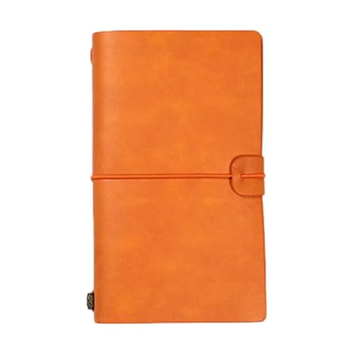 ZHOUXYFDC Notizblock 3 stücke PU Leder Lose Blatt Notebook Reisenden Journal Tagebuch Tragbare Reise Notizblock Tagebuch Notebook Stift Halter Rekord Buch Schreibwaren(Orange,S) von ZHOUXYFDC