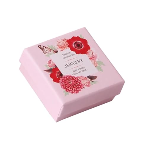 ZHOUXYFDC Ringschatulle Flanell-Schmuckschatulle, ovale Ringbox, einfache und exquisite Samt-Schmuckschatulle, Doppelring-Box for Hochzeit, Geschenkverpackung, Verpackung(Pink) von ZHOUXYFDC