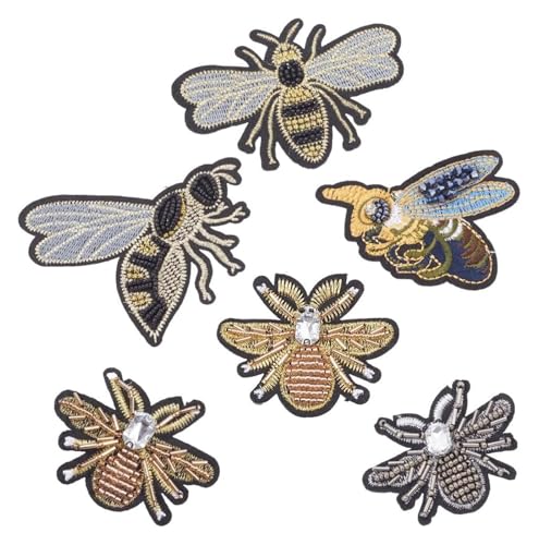 Stickapplikationen, 6 Stück, 6 Stile, Bienenperlen-Patch, handgefertigtes Strass-Applikation zum Aufnähen auf Kristall Stickapplikationen, 6 Stück, 6 Stile, Bienenperlen-Patch, handgefertigtes Strass-Applikation zum Aufnähen auf Kristall von ZHSH
