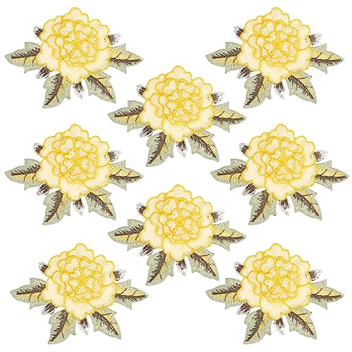 Stickapplikationen, 8 Stück, Pfingstrose, bestickt, zum Aufnähen, Stoff-Aufkleber Stickapplikationen, 8 Stück, Pfingstrose, bestickt, zum Aufnähen, Stoff-Aufkleber von ZHSH