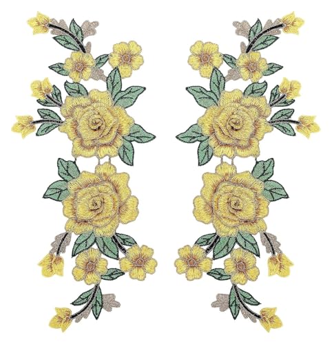 Stickerei-Applikation, 1 Paar 3D-Blumen-Spitzenkragen, bunte Stickerei-Flicken zum Aufnähen von Blumen von ZHSH