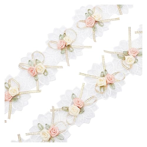 Stickerei-Applikation, 3D-Blumen-Spitzenbordüre, Stickerei, Polyester-Bordüre, 2 m Stickerei-Applikation, 3D-Blumen-Spitzenbordüre, Stickerei, Polyester-Bordüre, 2 m von ZHSH