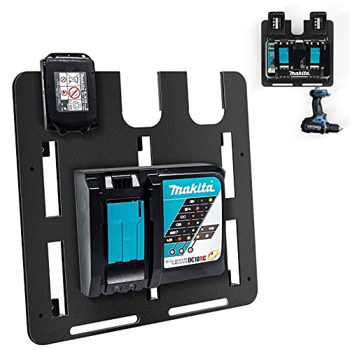 Wandhalterung für Makita Akkus und Ladegeräte Wandhalterung, Stabiler 3er Akkuhalter und Ladegeräthalter Für Makita ladegerät und Makita Akku Bohrschrauber für Werkstatt und Garage Wandhalterung für Makita Akkus und Ladegeräte Wandhalterung, Stabiler 3er Akkuhalter und Ladegeräthalter Für Makita ladegerät und Makita Akku Bohrschrauber für Werkstatt und Garage von ZHSX