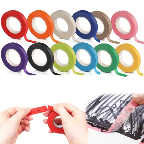 ZHTLTHZ 12-Rollen Farbiges Klebeband 10mm X 20m, Krepppapier Bunt Kreppband Isolierband Farbig Set Buntes Klebeband Diy Maler Masking Tape Kinder Krepp Papier Wasserdichte 12 Farben ZHTLTHZ 12-Rollen Farbiges Klebeband 10mm X 20m, Krepppapier Bunt Kreppband Isolierband Farbig Set Buntes Klebeband Diy Maler Masking Tape Kinder Krepp Papier Wasserdichte 12 Farben von ZHTLTHZ