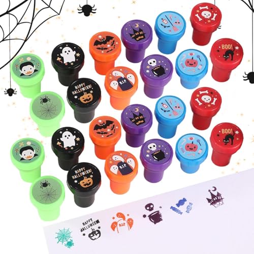 Halloween Stempel Set, 24X Kinder Selbstfärbende Stempelset Halloween Briefmarken Kinderparty Stempel Für Halloween Party, Spiel Preise, Halloween Goodies Taschen von ZHUMCCY
