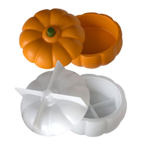 Silikonformen Gießformen Kürbis, Silikonform Kürbis Kerzenhalter Decorative 3D Aufbewahrungsbox Form Mit Deckel Für Halloween Herbst Festival Silikonformen Gießformen Kürbis, Silikonform Kürbis Kerzenhalter Decorative 3D Aufbewahrungsbox Form Mit Deckel Für Halloween Herbst Festival von ZHUMCCY
