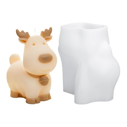 Silikonformen Gießformen Weihnachten, Weihnachten Elch Silikonformen 3D Rentier Silikon Kerzenform Niedliches Form Für Schmuck Ton Schokolade Basteln von ZHUMCCY