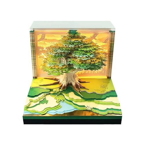 ZHUMCCY 3D Haftnotizen Block | Notizblock Mit Abreißblättern Und Skulpturenkunst,Baumhausförmiger Zeitplaner Notizblock Für Thanksgiving Weihnachten Einzug Büro Schreibtisch Deko von ZHUMCCY