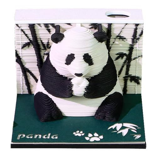 ZHUMCCY 3D Panda Kalender 2026, 3D Kalender Notizblock 2026, Kreativ Papierskulptur Tischkalender Abreißen Für Schüler Lehrer Arbeiter Schule Zuhause Büros von ZHUMCCY