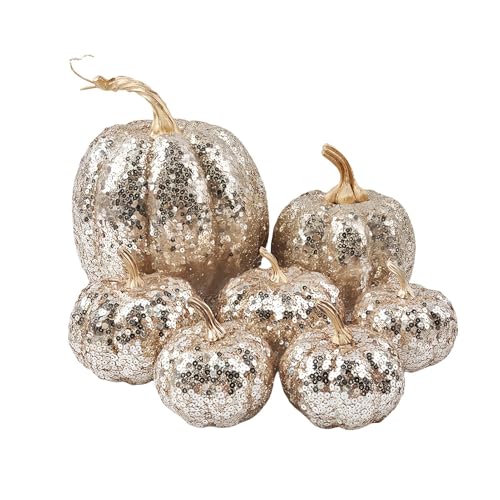 ZHUMCCY Halloween Kürbisse - Dekorative Kürbis Figuren | Glitzer Deko Figuren Festlich 7-teiliges Set für Tisch Zuhause Feier Flur ZHUMCCY Halloween Kürbisse - Dekorative Kürbis Figuren | Glitzer Deko Figuren Festlich 7-teiliges Set für Tisch Zuhause Feier Flur von ZHUMCCY