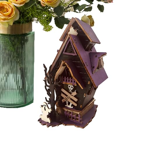 ZHUMCCY Spukhaus Bauset - Halloween Tischdekoration - 3D Beleuchtete Rustikale Deko Horrordeko Für Landhaus Party Dekoration Wohnzimmer Kaminbereich ZHUMCCY Spukhaus Bauset - Halloween Tischdekoration - 3D Beleuchtete Rustikale Deko Horrordeko Für Landhaus Party Dekoration Wohnzimmer Kaminbereich von ZHUMCCY