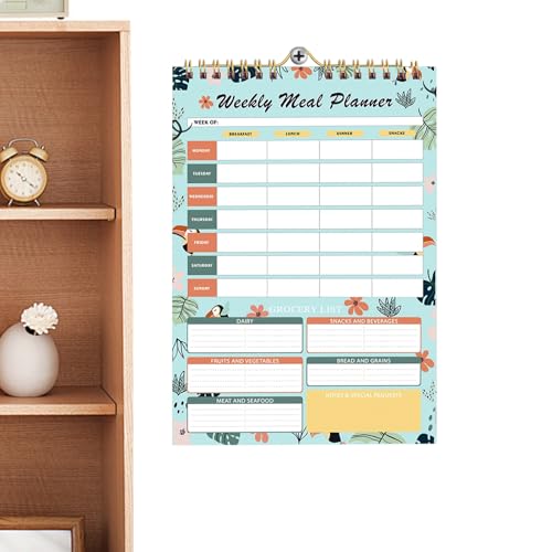 ZHUMCCY Wochenplaner Notizblock,Abreißblock Für Ernährung & Wohlbefinden Mit Vintage Design Notizbuch Für Jugendliche Mädchen Sportler Familie - Planungsblock Gesunde Ernährung Für Familie Kinder von ZHUMCCY