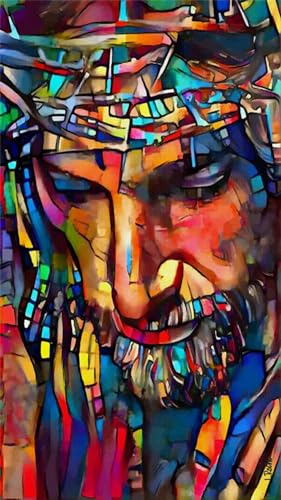 ZHUMUTO Diamond Painting Groß XXL Bilder Set Erwachsene,40x70 cm/15,7x27,5 Zoll Jesus Bunt,5D Diamant Painting Bilder Erwachsene mit Zubehör Stift Für Wohnzimmer Dekoration von ZHUMUTO