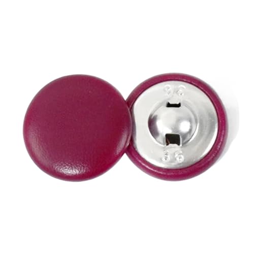 Kunstlederknöpfe, Jackendekorationen, runde Griffknöpfe, Bekleidungszubehör, Menge: 50 Stück, Größe 11–28 mm (Jujuberot, 25 mm) von ZHUNQU