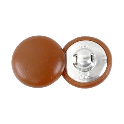 Kunstlederknöpfe, Jackendekorationen, runde Griffknöpfe, Bekleidungszubehör, Menge: 50 Stück, Größe 11–28 mm (Karamell, 15 mm) von ZHUNQU
