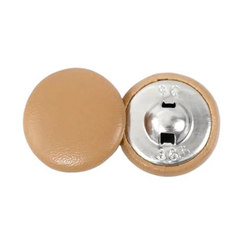 Kunstlederknöpfe, Jackendekorationen, runde Griffknöpfe, Bekleidungszubehör, Menge: 50 Stück, Größe 11–28 mm (Khaki, 11 mm) von ZHUNQU