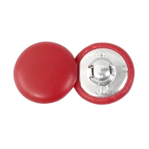 Kunstlederknöpfe, Jackendekorationen, runde Griffknöpfe, Bekleidungszubehör, Menge: 50 Stück, Größe 11–28 mm (Rot, 11 mm) von ZHUNQU