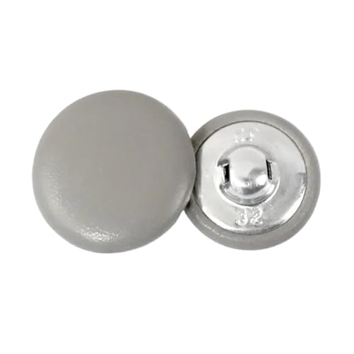 Kunstlederknöpfe, Jackendekorationen, runde Griffknöpfe, Bekleidungszubehör, Menge: 50 Stück, Größe 11–28 mm (grau, 11 mm) von ZHUNQU