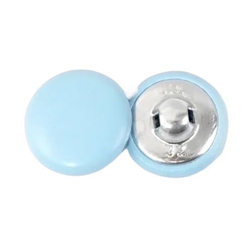Kunstlederknöpfe, Jackendekorationen, runde Griffknöpfe, Bekleidungszubehör, Menge: 50 Stück, Größe 11–28 mm (hellblau, 20 mm) von ZHUNQU