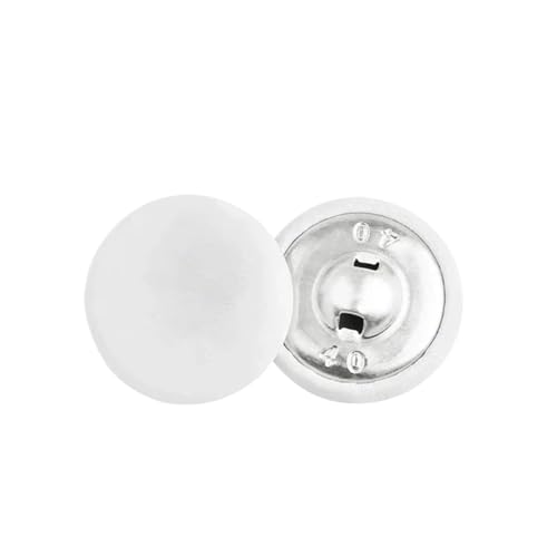Kunstlederknöpfe, Jackendekorationen, runde Griffknöpfe, Bekleidungszubehör, Menge: 50 Stück, Größe 11–28 mm (weiß, 23 mm) von ZHUNQU