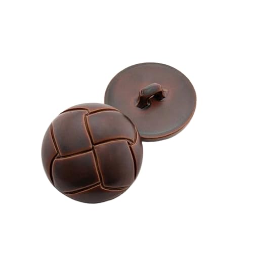 Runde Kunstlederknöpfe, Kunststoffknöpfe, Kleidung, Puppen, Bekleidungszubehör, 10 Stück, Größe 12 mm – 28 mm, Braun 1,25 mm von ZHUNQU