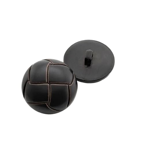 Runde Kunstlederknöpfe, Kunststoffknöpfe, Kleidung, Puppen, Bekleidungszubehör, 10 Stück, Größe 12 mm – 28 mm (Schwarz, 23 mm) von ZHUNQU