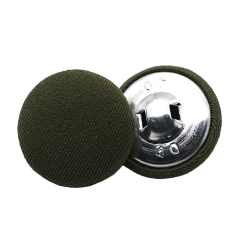 Runde Stoffbeutel, Metallknöpfe, Kleider-, Hemd-, Stoff-Schaft, Nähzubehör, Kleidung, DIY, 10 Stück, Größe 11 mm - 25 mm, Armeegrün, 18 mm Runde Stoffbeutel, Metallknöpfe, Kleider-, Hemd-, Stoff-Schaft, Nähzubehör, Kleidung, DIY, 10 Stück, Größe 11 mm - 25 mm, Armeegrün, 18 mm von ZHUNQU