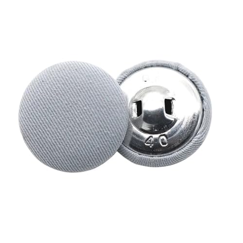 Runde Stoffbeutel, Metallknöpfe, Kleider-, Hemd-, Stoff-Schaft, Nähzubehör, Kleidung, DIY, 10 Stück, Größe 11 mm - 25 mm (Blau, 15 mm) von ZHUNQU