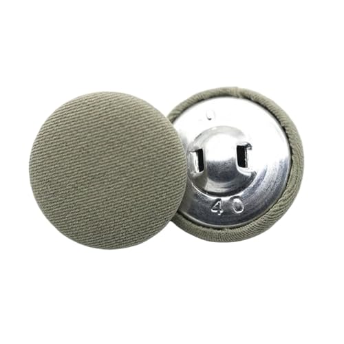 Runde Stoffbeutel, Metallknöpfe, Kleider-, Hemd-, Stoff-Schaft, Nähzubehör, Kleidung, DIY, 10 Stück, Größe 11 mm - 25 mm (Hellgrün, 11 mm) von ZHUNQU