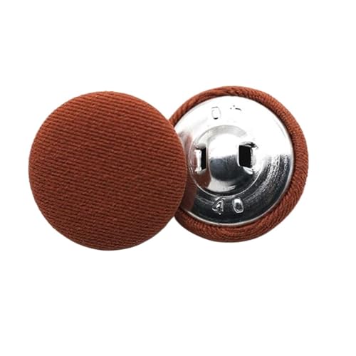 Runde Stoffbeutel, Metallknöpfe, Kleider-, Hemd-, Stoff-Schaft, Nähzubehör, Kleidung, DIY, 10 Stück, Größe 11 mm - 25 mm (Orange / Rot, 18 mm) von ZHUNQU