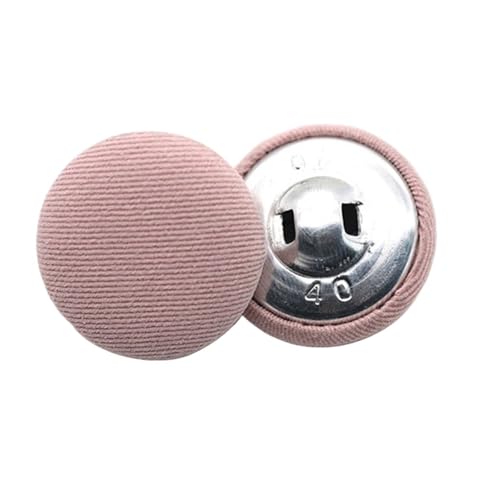 Runde Stofftaschen-Metallknöpfe, für Kleider, Hemden, Stoff, Schaft, Nähzubehör, Kleidung, DIY, 10 Stück, Größe 11 mm - 25 mm (Rosa, 25 mm) von ZHUNQU