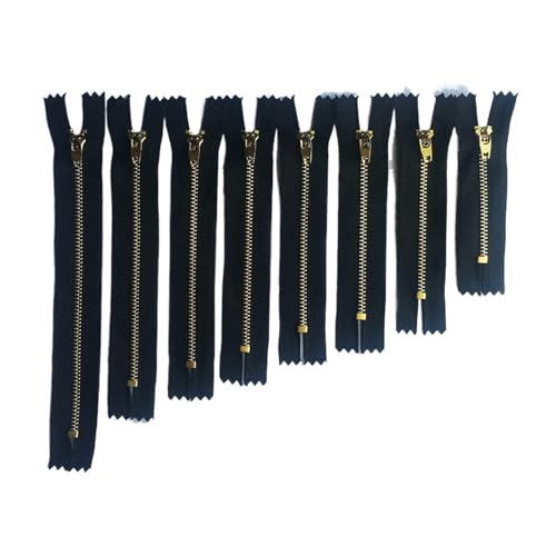 ZHUNTE 10 Stück Nähzubehör Metallreißverschlüsse, DIY for Jeans Nähen Tragetasche(Black,20 cm) von ZHUNTE