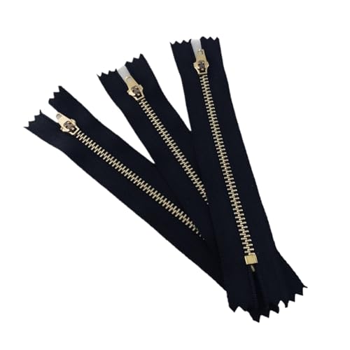 ZHUNTE 10 stücke Schiebeverschluss DIY Nähzubehör Kupfer Ersatz Reißverschluss for Hosen Kleidungsstück(Dark,16CM) von ZHUNTE