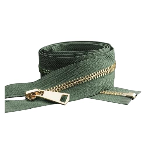 ZHUNTE Bunter Reißverschluss mit automatischer Verriegelung aus Metall, for Kleidung, Taschen, Schuhe, DIY, handgefertigtes Bastelzubehör, 10–80 cm(Army Green,50cm) von ZHUNTE