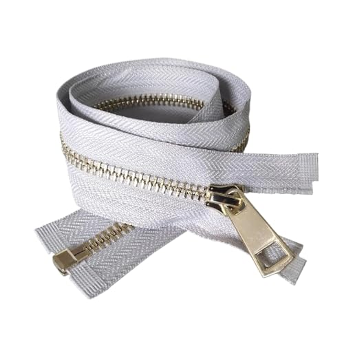 ZHUNTE Bunter Reißverschluss mit automatischer Verriegelung aus Metall, for Kleidung, Taschen, Schuhe, DIY, handgefertigtes Bastelzubehör, 10–80 cm(Gray,70cm) von ZHUNTE