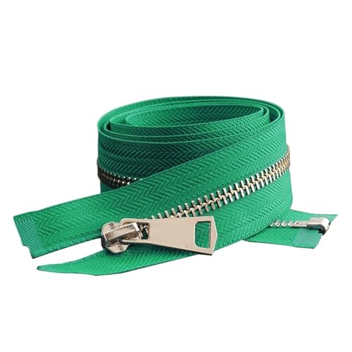 ZHUNTE Bunter Reißverschluss mit automatischer Verriegelung aus Metall, for Kleidung, Taschen, Schuhe, DIY, handgefertigtes Bastelzubehör, 10–80 cm(Green,60cm) von ZHUNTE