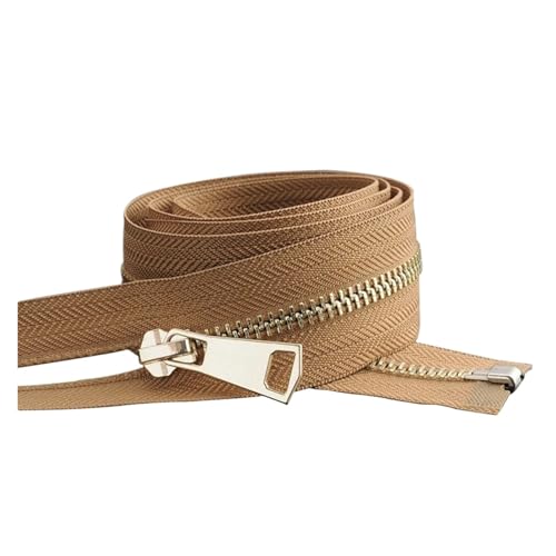 ZHUNTE Bunter Reißverschluss mit automatischer Verriegelung aus Metall, for Kleidung, Taschen, Schuhe, DIY, handgefertigtes Bastelzubehör, 10–80 cm(Khaki,40cm) von ZHUNTE