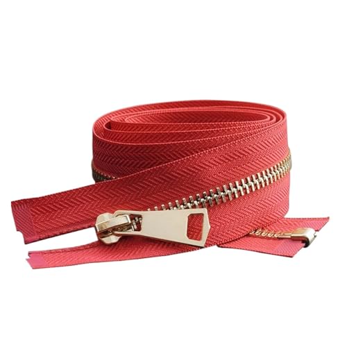 ZHUNTE Bunter Reißverschluss mit automatischer Verriegelung aus Metall, for Kleidung, Taschen, Schuhe, DIY, handgefertigtes Bastelzubehör, 10–80 cm(Red,30cm) von ZHUNTE