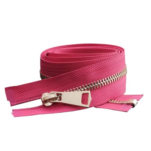 ZHUNTE Bunter Reißverschluss mit automatischer Verriegelung aus Metall, for Kleidung, Taschen, Schuhe, DIY, handgefertigtes Bastelzubehör, 10–80 cm(Rose Red,80cm) von ZHUNTE