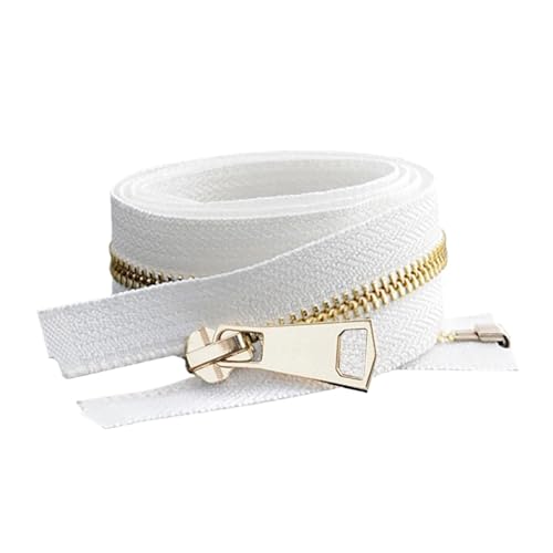 ZHUNTE Bunter Reißverschluss mit automatischer Verriegelung aus Metall, for Kleidung, Taschen, Schuhe, DIY, handgefertigtes Bastelzubehör, 10–80 cm(White,10cm) von ZHUNTE