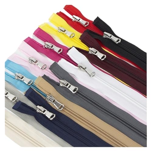 ZHUNTE Nylon Open End Schneider Nähen Handwerk Ersatz Reißverschluss, 2 Stück for Kleidungsstück Oberbekleidung(Light Gray,50CM) von ZHUNTE