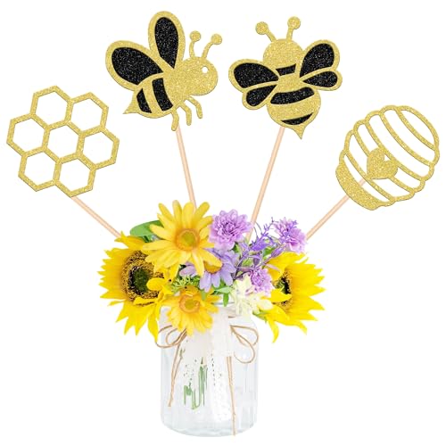 12 Stück Hummel-Mittelstück-Stäbchen, Glitzer, Geschlechtsoffenbarung, Waben-Tischdekoration, Biene, Geburtstag, Blumendekoration für Babyparty, Kindergeburtstag, Party, Tischdekoration, Zubehör 12 Stück Hummel-Mittelstück-Stäbchen, Glitzer, Geschlechtsoffenbarung, Waben-Tischdekoration, Biene, Geburtstag, Blumendekoration für Babyparty, Kindergeburtstag, Party, Tischdekoration, Zubehör von ZHUOWEISM